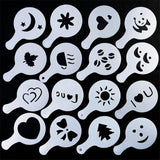 16Pcs/Set Fancy Coffee Printing Template Kitchen Tools Kitchenware Coffee Spray Template Kitchen Gadgets Kitchen Accessories. Q